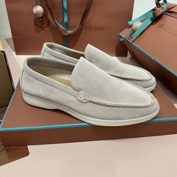 Loro Piana Beige Suede Boat Shoes - Picture 4 of 9
